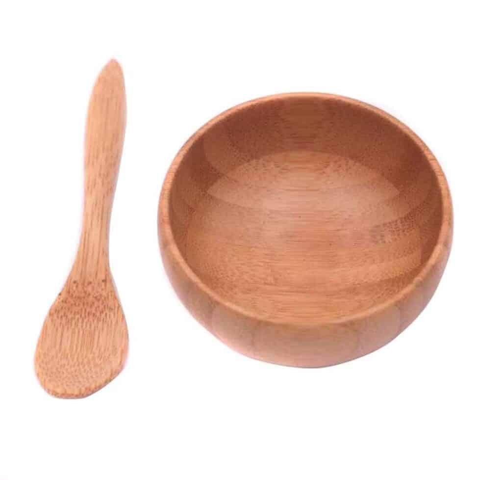 wooden mixing bowl