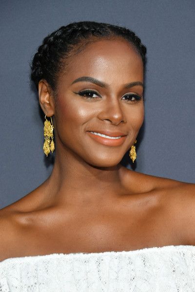 tika sumpter in a crown braid