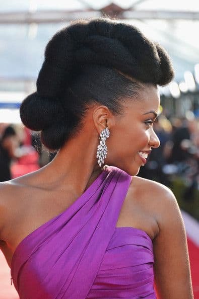 elegant updo for natural hair