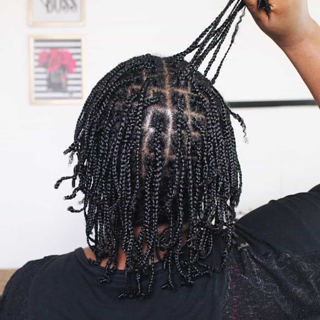 mini braids on natural hair